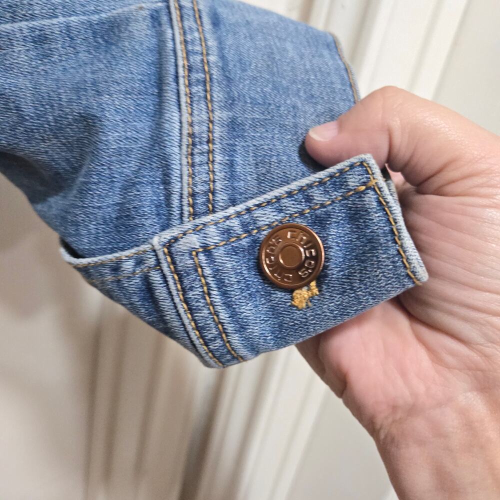 Chico's Stretch Denim Jacket Size 4/6 Blue Button Front Classic - Picture 8 of 10
